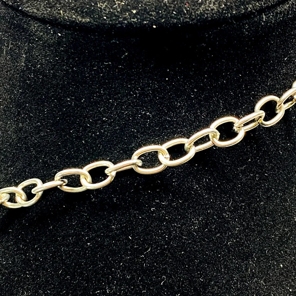 Unique Beaded Gemstone‎ Necklace Silver Tone Chain Lobster Clasp Extender